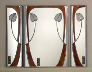 Three Mirror Set Mackintosh Bud & Swirls in Golden Brown