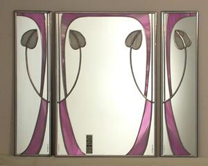 Three Mirror Set Mackintosh Bud & Swirls in Mauve and White