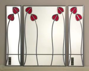 Three Mirror Set Mackintosh Two Buds in Cerise