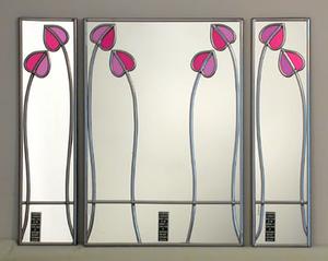 Three Mirror Set Mackintosh Two Buds in Pink and Mauve