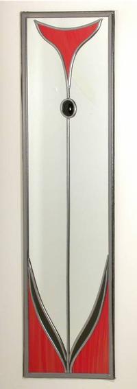 Single Mirror Jewelled Lily in Red Gold and Black