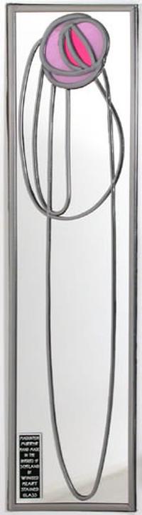 Single Mirror Art Nouveau in Pink