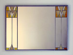 Mantlepiece Mirror Mackintosh Triangles in Cream and Gold