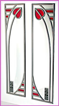 Matching Pair Mirror Single Bud in Dark Red