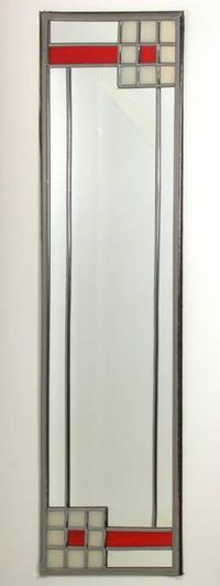 Single Mirror Pastel Squares in Orange and Soft Cream