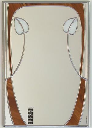 Rectangle Mirror Mackintosh Bud and Swirls in Golden Brown
