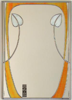 Rectangle Mirror Mackintosh Bud and Swirls in Iridescent Gold