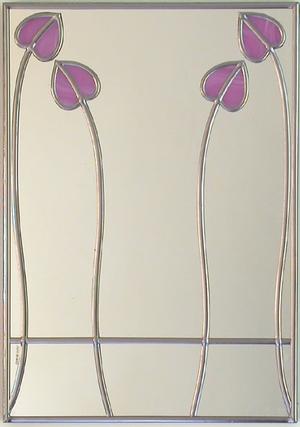 Rectangle Mirror Mackintosh Two Buds in Marbled Lilac