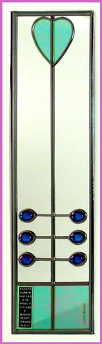 Single Mirror Mackintosh Heart in Blue