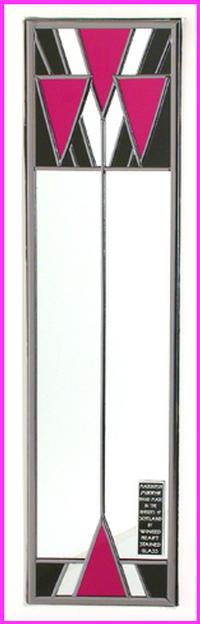 Single Mirror Mackintosh Triangles in Cerise and Black