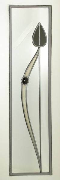 Single Mirror Jewelled Tulip in Black and Soft Cream