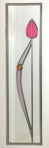 Single Mirror Jewelled Tulip in Pink and Dusty Pink