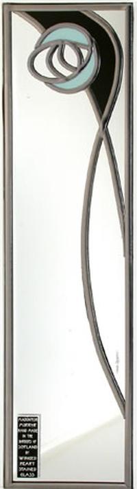 Single Mirror Single Rose in Black and Opal